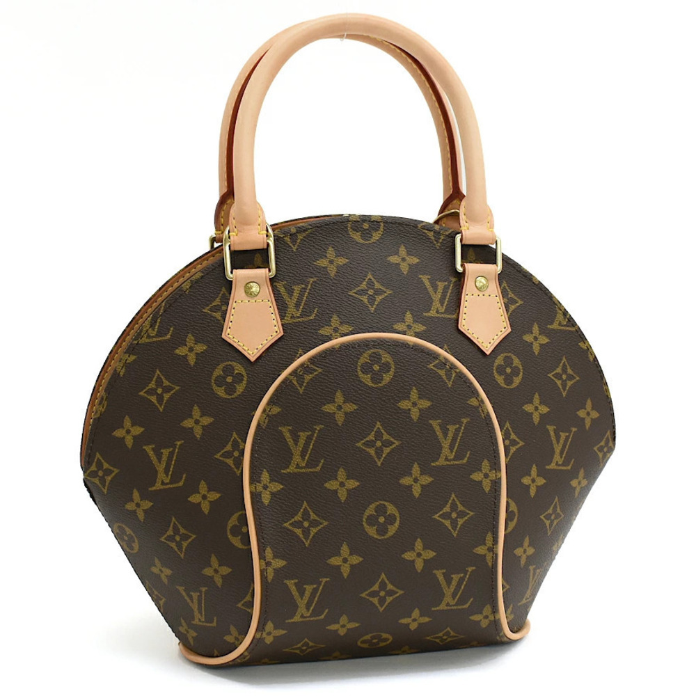 Louis Vuitton Ellipse Handbag Monogram Canvas Leather Brown